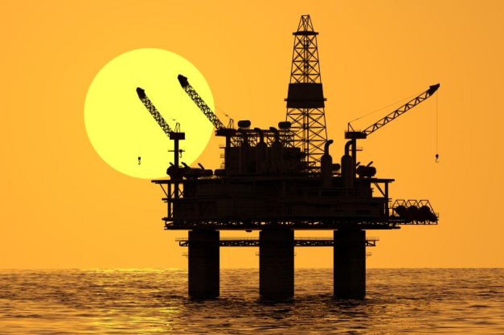 oil rig on water